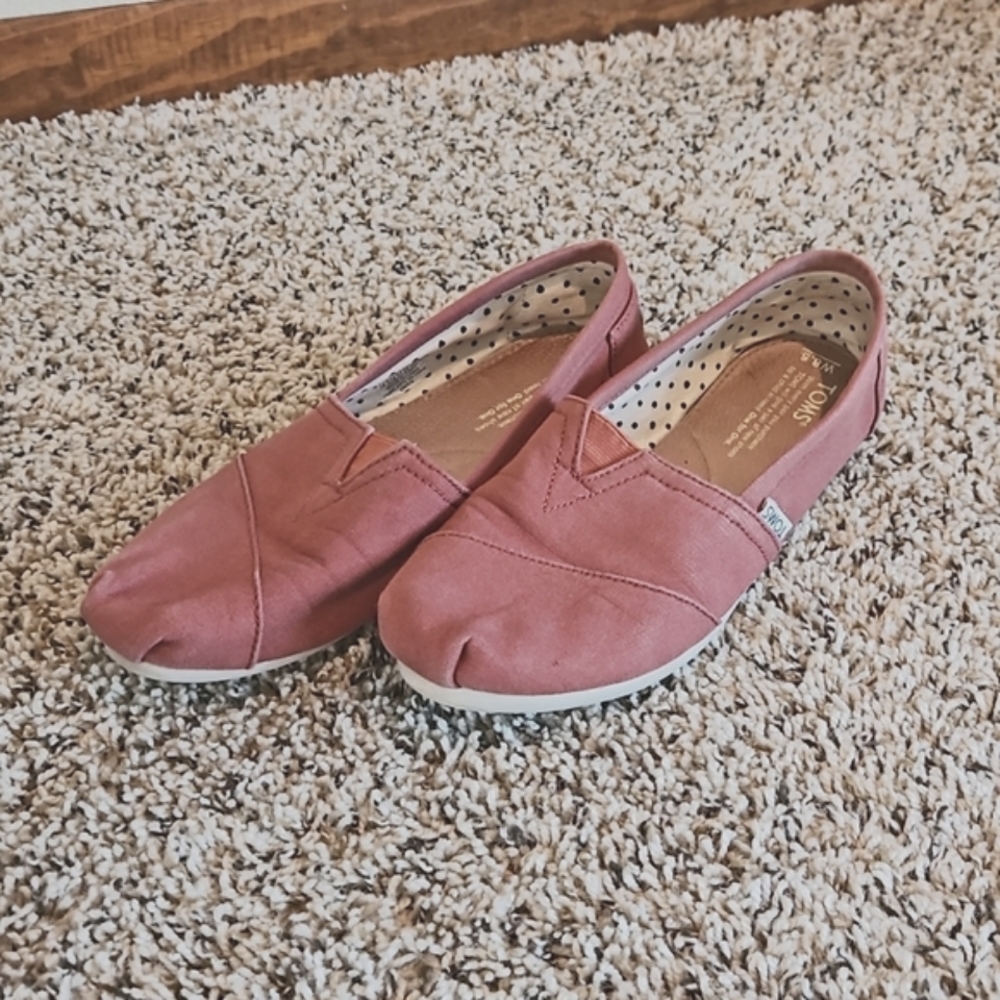 Toms Wmns Picante Red Canvas Classic Alparagata Vegan Loafers Slip-On Flats W8.5 - Picture 3 of 13